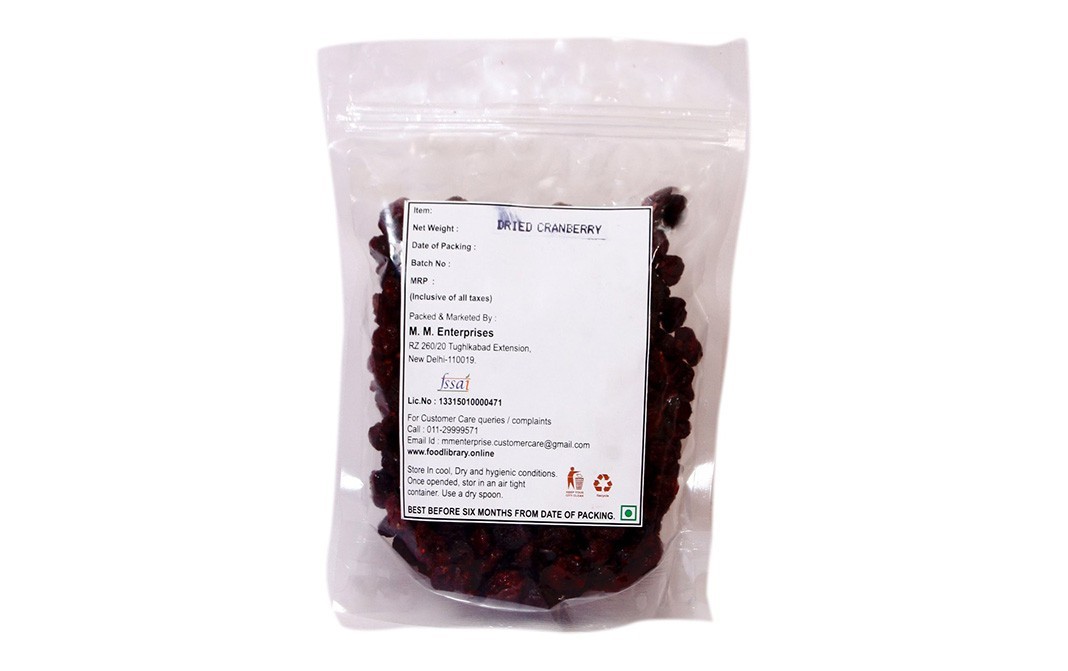 Food Library Dried Cranberries    Pack  250 grams